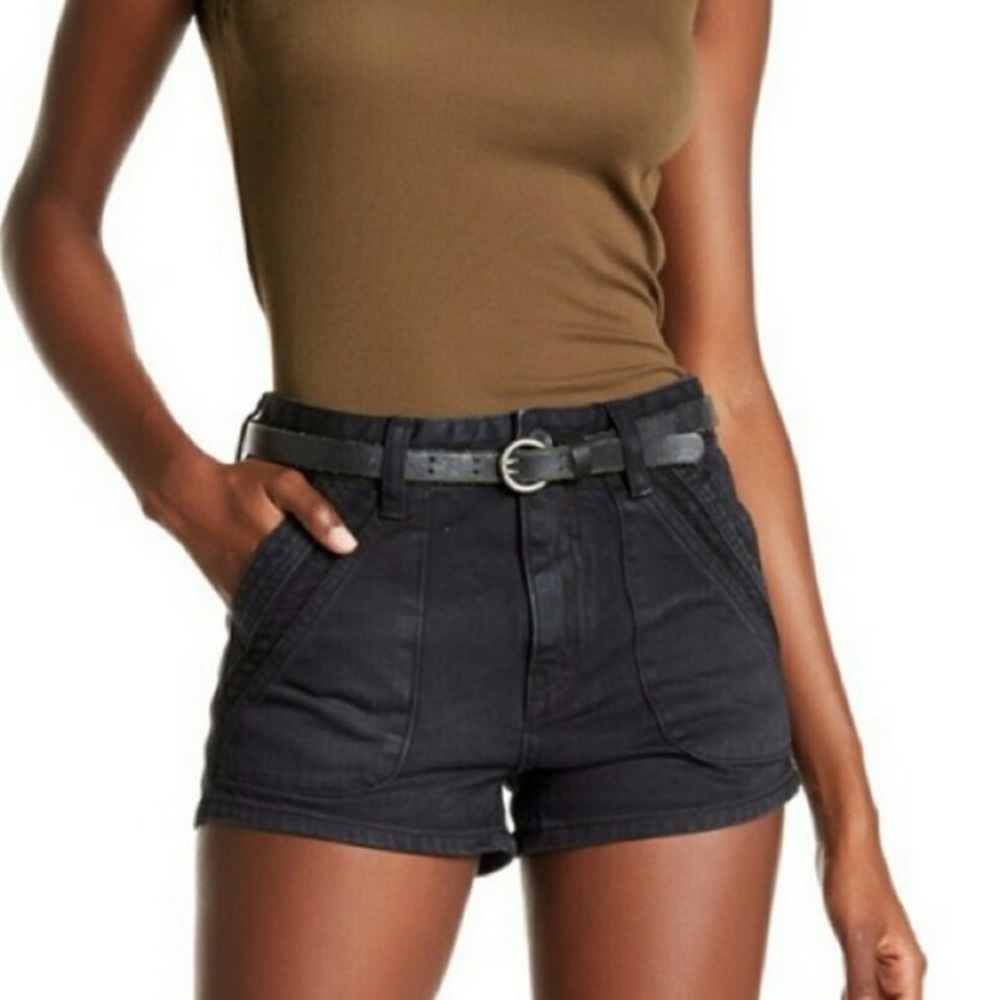 Free People Sweet Surrender black denim shorts 25